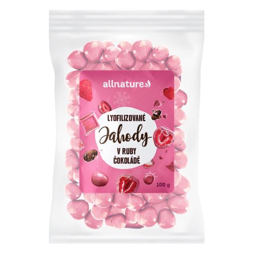 Allnature Freeze-dried strawberries in ruby ​​chocolate 100 g