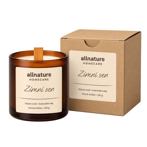 Allnature Homecare Sójová svíčka s dřevěným knotem - Zimní sen 230 g (1)