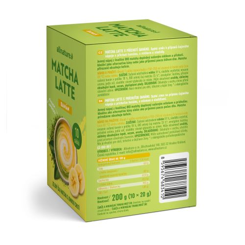 Allnature Matcha Latte Banán 10 x 20 g (1)