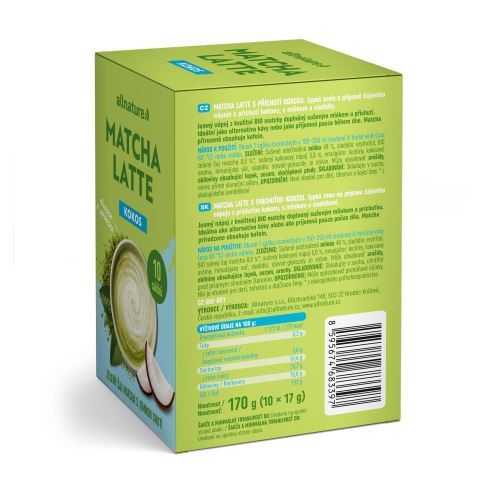 Allnature Matcha Latte Kokos 10 x 17 g (1)