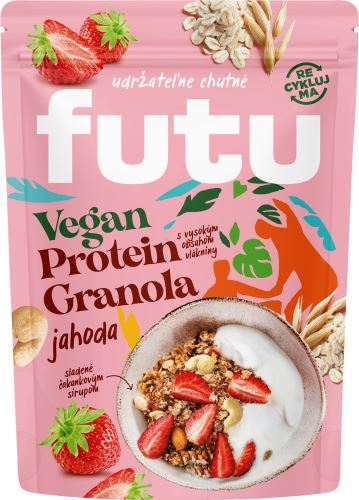Futu Proteinová granola s jahodami a ořechy VEGAN 350 g