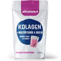 Allnature Kolagen s multivitamíny a inulinem - příchuť malina a citron 110 g