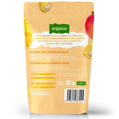 Organis CRUNCH BITES Mango & kešu 30 g (1)
