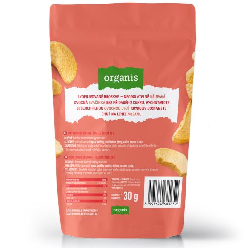 Organis Broskve sušené mrazem 30 g (1)