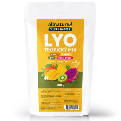 Allnature LYO TROPICKÝ MIX - mango, ananas, kiwi, dračí ovoce 100 g