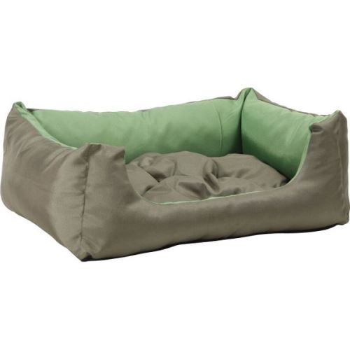 Pelech pro psa obdélníkový s polštářem - zelený - 100 x 80 x 24 cm
