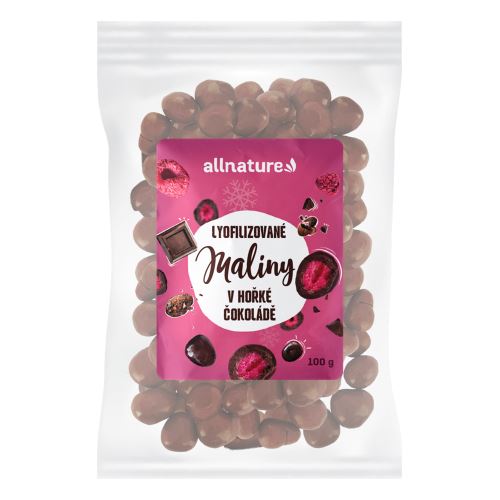 Allnature Mrazem sušené maliny v hořké čokoládě 100 g