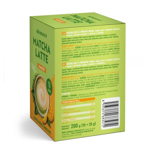 Allnature Matcha Latte Mango 10 x 20 g (1)