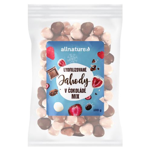 Allnature Freeze-dried strawberries Mix in milk, bitter and white chocolate 100 g
