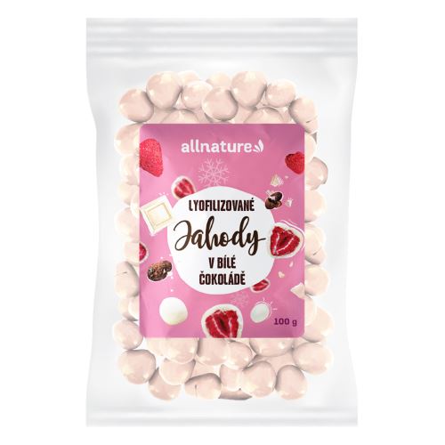 Allnature Freeze-dried strawberries in white chocolate 100 g