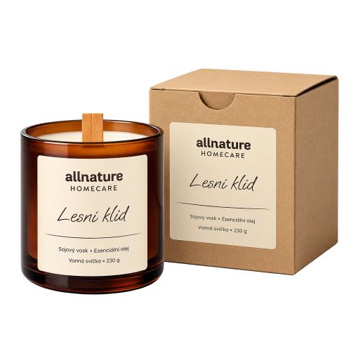 Allnature Homecare Sójová svíčka s dřevěným knotem - Lesní klid 230 g (1)