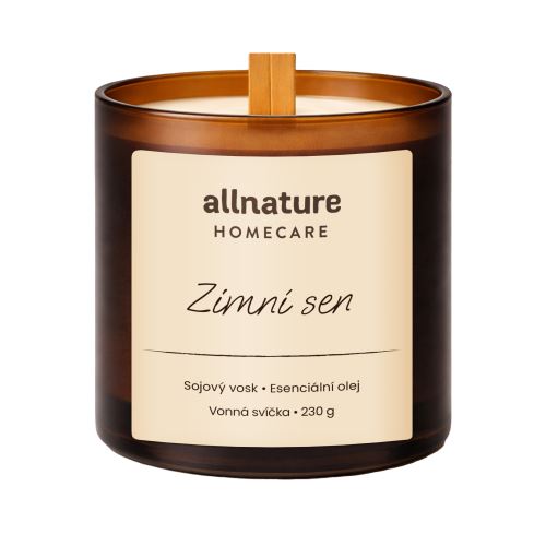 Allnature Homecare Sójová svíčka s dřevěným knotem - Zimní sen 230 g