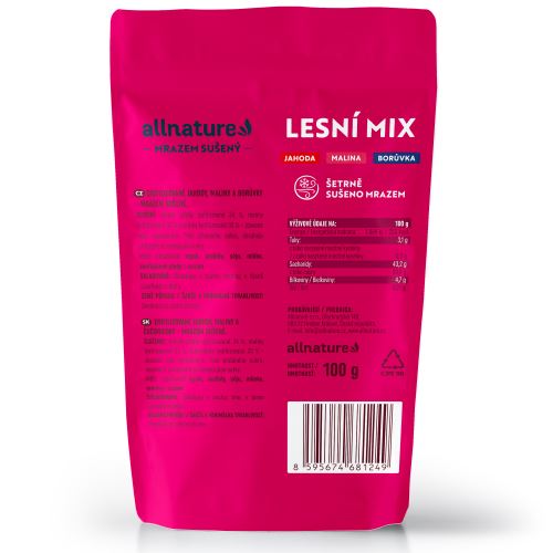 Allnature LYO LESNÍ MIX - jahoda, malina, borůvka 100 g (2)